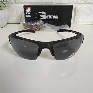Bertoni Eyewear Cycling Sunglasses D214A Bran New Boxed Spare Lenses Wrap Black - Picture 1 of 15