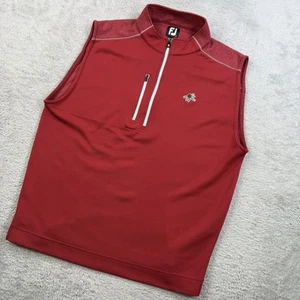 FootJoy Vest Mens Large Red 1/4 Zip Sleeveless Golf Performance Active Casual - Picture 1 of 10