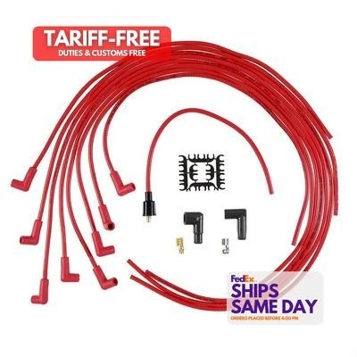 Accel ACL4041R Red 8 mm Spark Plug Wire Kit fits V8 Performance Racing Parts - Image 1 of 4