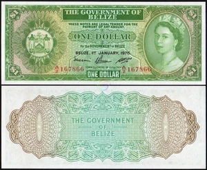 BELIZE 1 Dollar 1976 P-33c Queen Elizabeth QE II UNC - Picture 1 of 3