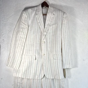 Mojito Collection Anzug Herren Große Jacke 36x32 Hose Leinen Creme Hochzeit - Bild 1 von 7