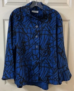 Bryn Walker Sabira Netta Print Stand Collar Long Slv Button Up Jacket Wmns Med - Picture 1 of 18