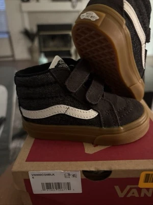 VANS Toddler Boy Denim Black Sk8 Mid Reissue V Skate Shoes Size 6.5 NWT New Box - Image 1 of 4