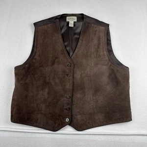 Original Sonoma braune Echtleder Weste braun *Knopf fehlt* passt L Western - Bild 1 von 9