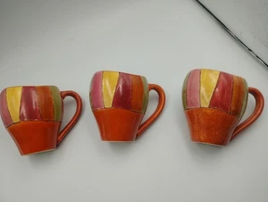 Pier 1 Stoneware Wavy Stripe Hand Painted MULTI COLOR 18 oz Mug - Picture 1 of 18