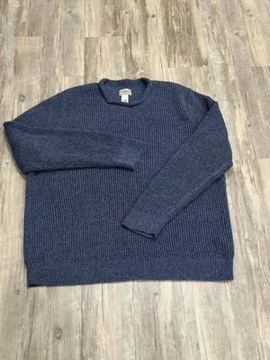 LL Bean Organic Cotton Waffle Knit Rolled Neck Sweater Mens XXL Vintage Indigo - Image 1 of 4