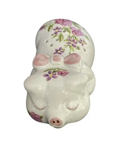 Soporte de aroma de popurrí floral púrpura cerdo cerámica vintage 1978 Ceramarte Avon - Imagen 1 de 9