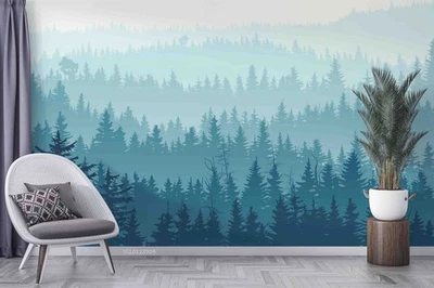 3D лес абстрактный пейзаж настенные росписи обои настенные наклейки - Изображение 1 из 4