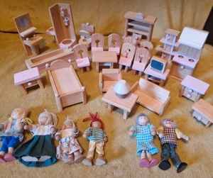 Wooden Dollhouse Accessory Bundle Dolls Bathroom Etc - Picture 1 of 9