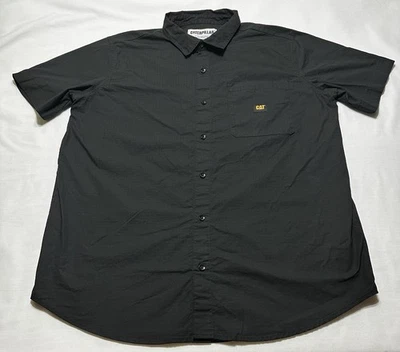 CAT Caterpillar Button Shirt Black Men’s Size XL Work Workwear *READ *FLAWS - Image 1 of 4