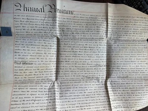 Signiertes original Dokument  um 1880 auf Pergament - interessante Handschrift - Bild 1 von 4