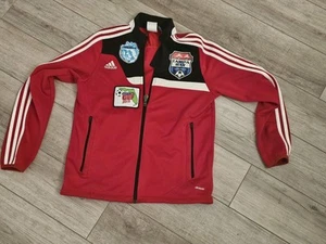 Adidas Climacool Soccer Track Jacket YM Red Tampa Bay Patches Modified Used - Picture 1 of 7