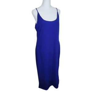 Lulus Midi Schlupfkleid Damen XL royalblau ärmellos U-Ausschnitt Spaghettiträger - Bild 1 von 13