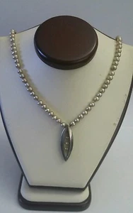 Vintage Signed KL 925 Sterling Silver Pearl Drop Necklace - Bild 1 von 8