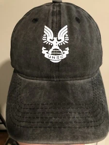 Halo UNSC Dark Grey/ Black Snapback Ball Cap Hat Baseball Adult - Picture 1 of 3