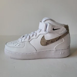 Nike Wmns Air Force 1 '07 Mid White piel de serpiente DD9625-101 para mujer talla 6 - Imagen 1 de 5