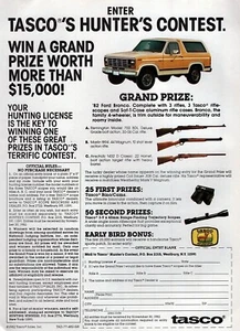 1982 Ford Bronco Tasco Hunters Contest Original Color Print Ad - Picture 1 of 1