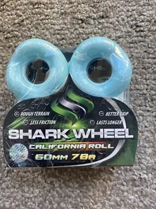 Shark Wheels California Roll 60mm 78a Sea Foam Abec 7 Free ABEC 7 Bearings - Picture 1 of 3