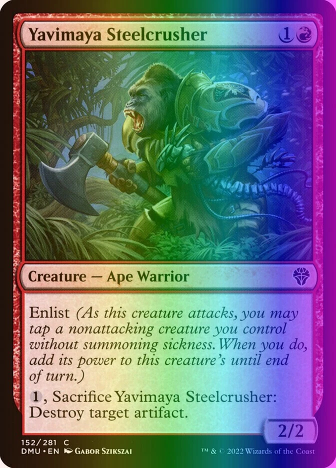 MTG Magic the Gathering Yavimaya Steelcrusher (152/552) Dominaria United LP FOIL - Image 1 of 1