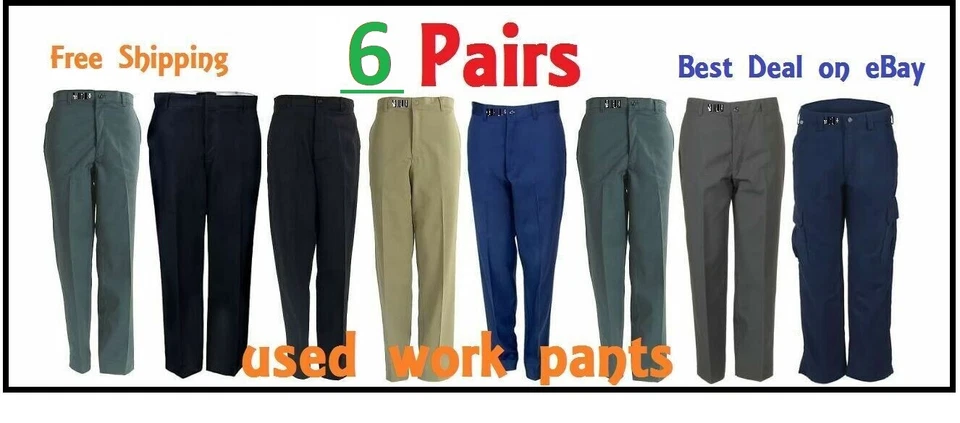 6 Used Uniform Work Pants Cintas, Aramark, Dickies, Redkap. FREE SHIPPING - Image 1 of 4