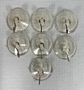 Saugnapfhaken, 2,5 Zoll Klar PVC Saugnäpfe mit Metallhaken (7 Stück) - Bild 1 von 2