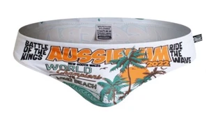 Aussiebum Surfs Up World Swimming Trunks Bathers White Size Medium (M) Gym Mens - Picture 1 of 2