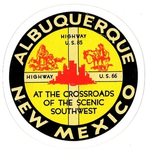 Albuquerque New Mexico Vintage Advertisement Sticker (reproduction) - Picture 1 of 2
