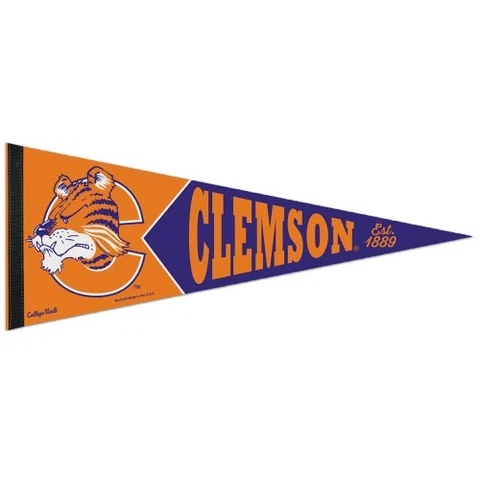 CLEMSON TIGERS PREMIUM QUALITY PENNANT 12"X30" BANNER COLLEGE VAULT COLLECTION Cover