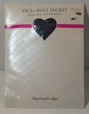 Vintage Victoria's Secret (Pantimedias Control Top Color *Azul Marino*) Talla Mediana  Foto 1 de 4