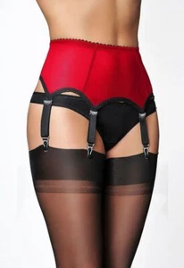Garter Belt For Nylon Stockings adjustable 6 Strap Metal Clips NDL61 Suspender  - Picture 1 of 7