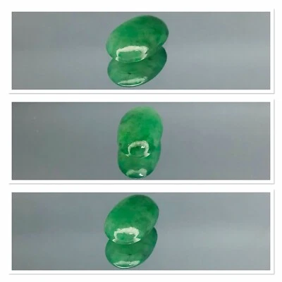 Jadeíta birmana ☼ Cabujón de jade 2,50 quilates verde manzana piedra preciosa rara sin tratar Foto 1 de 4