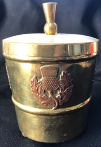 Vitage scotish thistle brass tea caddy - Picture 1 of 11