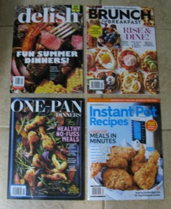 Lot 4 Magazines: Delish +Brunch & Breakfast +One-Pan Dinners +Instant Pot Recipe - Picture 1 of 1