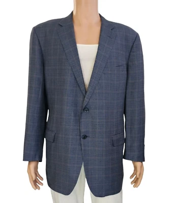 Abrigo Blazer Chaqueta SAMUELSOHN Azul Marrón Lana a Cuadros Lino SB Gable Deportivo Talla 48 Foto 1 de 4