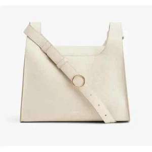 Cuyana Double Loop Bag Crossbody Shoulder Ecru Pebbled Leather Medium / One Size - Bild 1 von 24