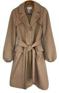 BCBGeneration Beige Coat Long Belted Size Large - Bild 1 von 11