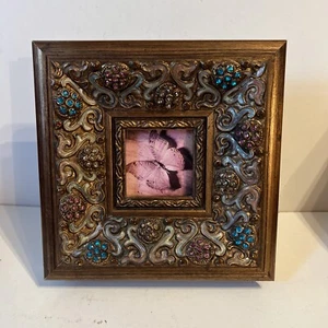 Wooden Photo Frame With Jewel & Enamel Detail - Picture 1 of 4