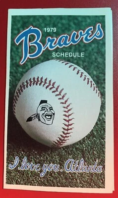 Vintage 1979 Altanta Braves Pocket Schedules Lot of 9 - Image 1 of 4