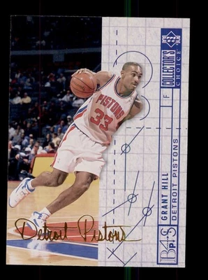 1994-95 UD COLLECTOR'S CHOICE FRENCH #379 GRANT HILL ROOKIE RC GOLD SIGNATURE - Image 1 of 2
