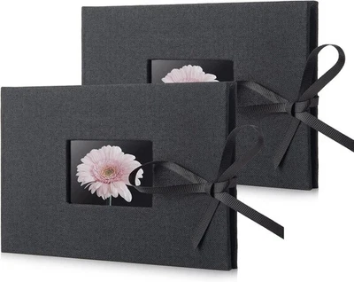 Paquete de 2 álbumes de fotos pequeños 4x6, Fabmaker cada foto 12 bolsillos/2PK, negro  Foto 1 de 4