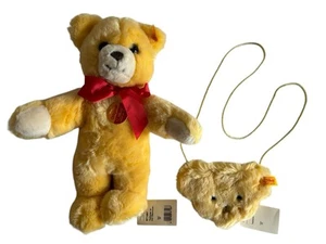 Original Steiff Plush Stuffed Teddy Bear 671067 & Matching Purse Germany Tags - Picture 1 of 8