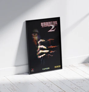 Resident Evil 2 PlayStation PS1 Promotional Advert Framed Poster 90s Retro - Picture 1 of 1