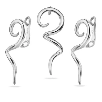 Orecchini a vortice in argento sterling 925 set pendenti gioielli a spirale... - Immagine 1 di 4