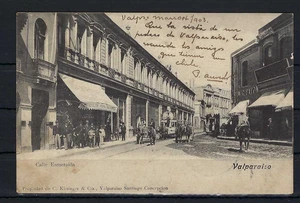 1903 TARJETA POSTAL  'VALPARAISO SANTIAGO CONCEPCION' TO COMPOSTELA HABANA CHILE - Picture 1 of 2