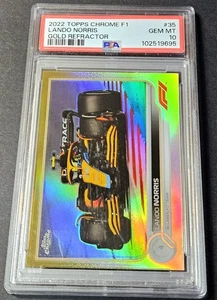 2022 Topps Chrome Formula 1 F1 /50 Gold Refractor Lando Norris #35 PSA 10 - Picture 1 of 2