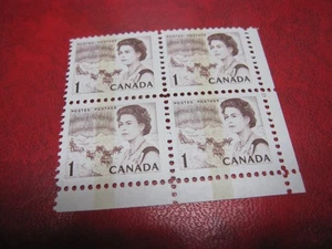 CANADA Unitrade# 454p 1c CENTENNIAL DEFS.-LOW VALUE LR TAGGED BLANK BLOCK MNH - Picture 1 of 2