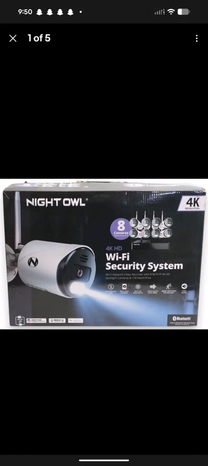 Night Owl 4K HD Wi-Fi Security System w/ 8 Spotlight Cameras & 1TB Hard Drive - Image 1 of 4