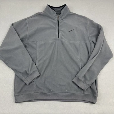 Chaqueta Nike De Colección Hombres 2XL Gris 1/4 Cremallera Polar Pullover Bolsillos Y2K 2000s XXL * Foto 1 de 4