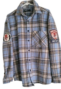 Roku Studio Wool Flannel Lumberjack Plaid Flannel Mens Small Boho Style Thick - Picture 1 of 8
