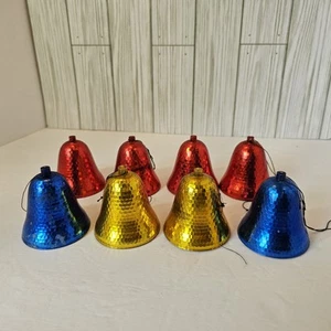 Bradford Jewel Brite Disco Glocken Ornamente unzerbrechlich Vintage Weihnachten Kunststoff - Bild 1 von 6